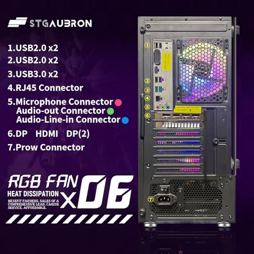 Gaming Desktop PC, Radeon RX 580 8G, Intel Core i7, 16G DDR3, 1T SSD, WiFi, RGB Keyboard & Mouse L78850