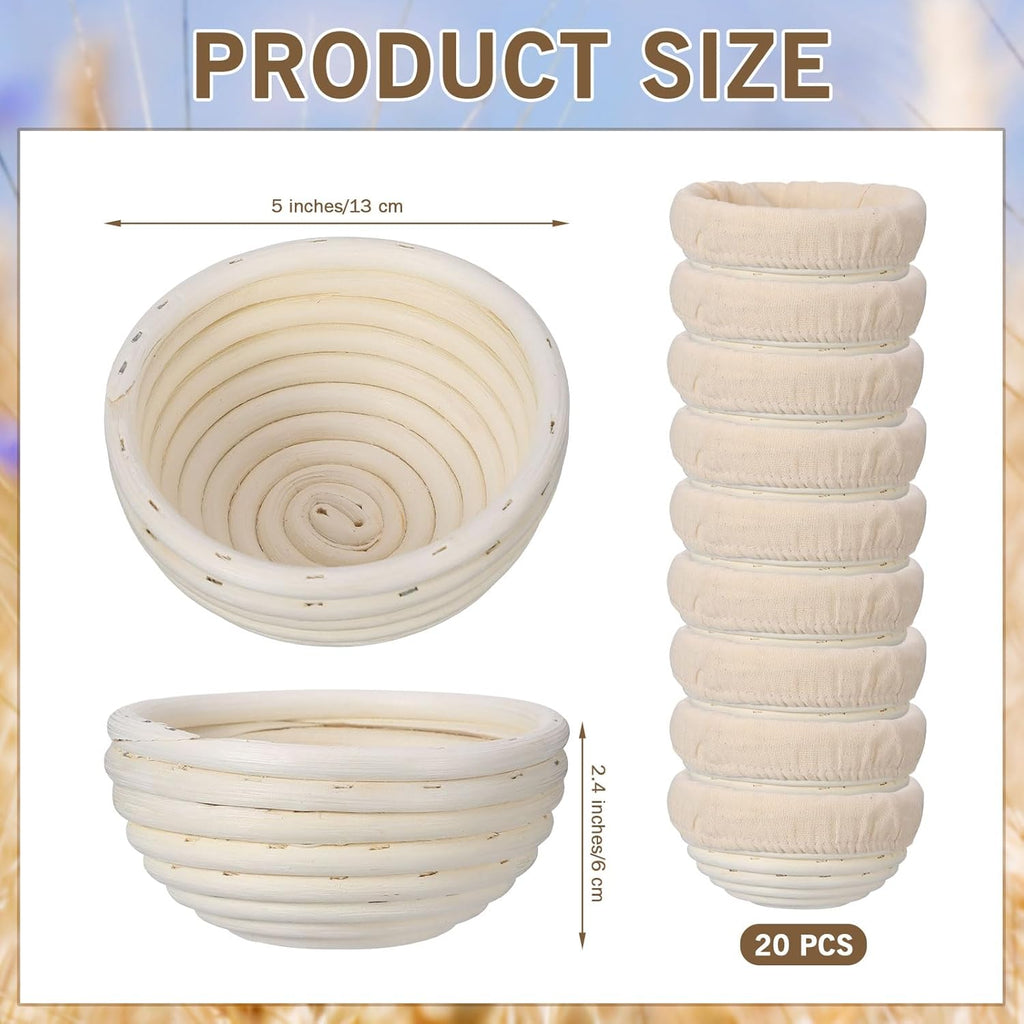 Bread Proofing Basket 5 Inch Banneton with Linen Liner for Sourdough Baking T407814