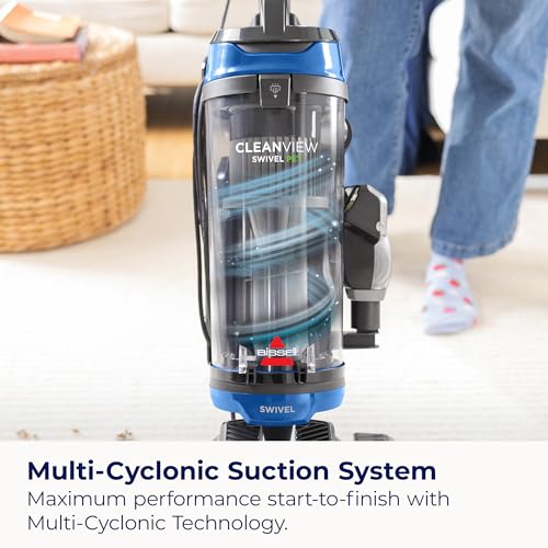 Upright Bagless Vacuum with Swivel Steering and Pet Hair Pick Up Q86273