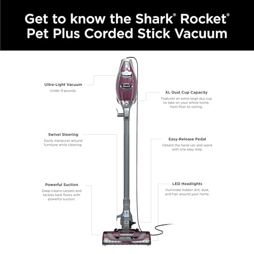 Corded Stick Vacuum with LED Headlights, XL Dust Cup, Lightweight, Converts to Hand Vacuum L83391