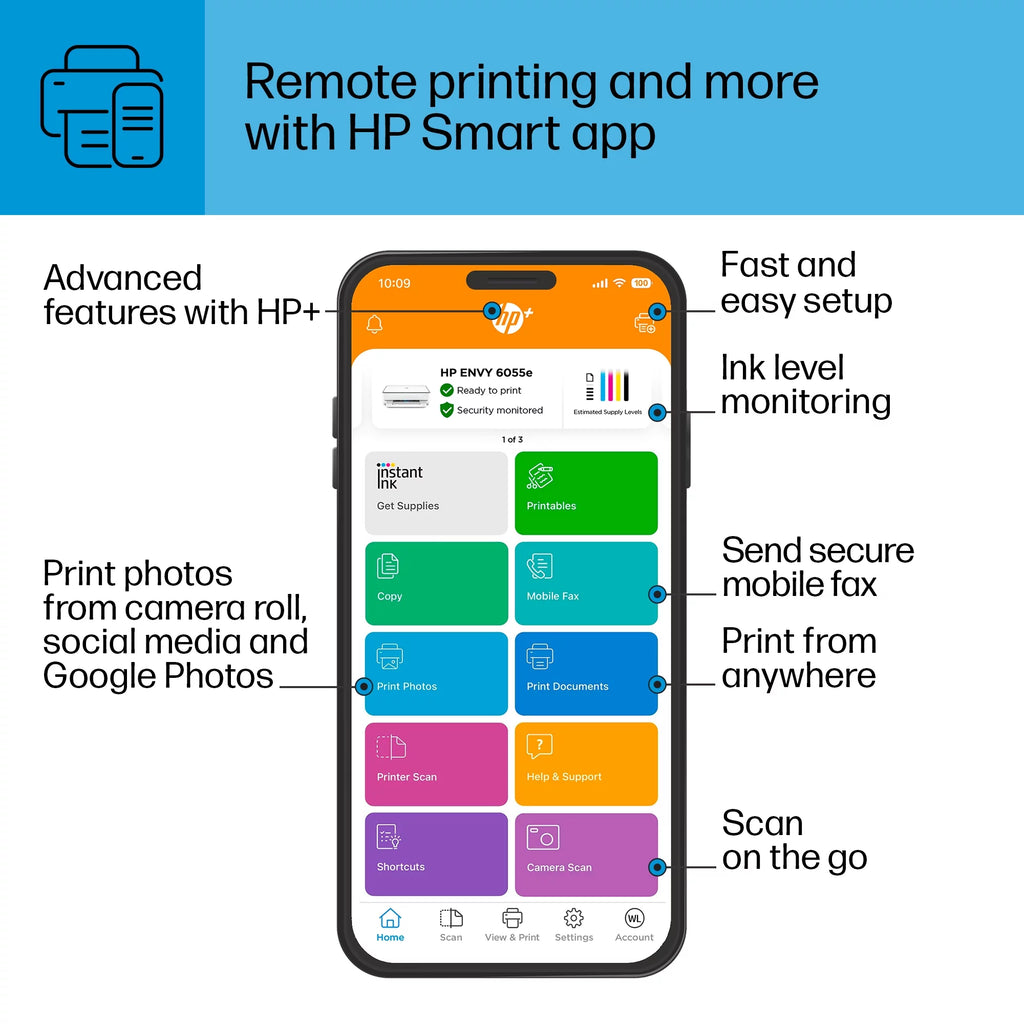 Wireless Color Inkjet Printer with Instant Ink F654