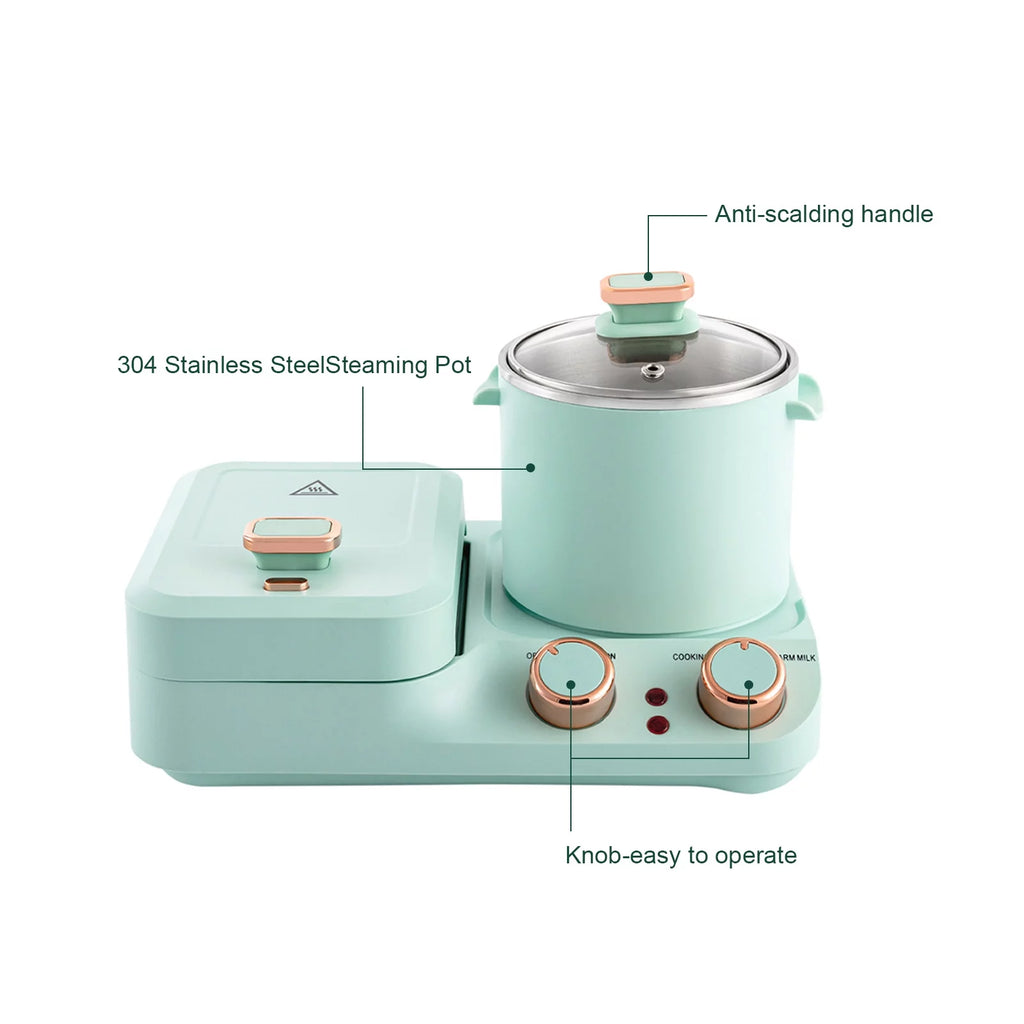 3 in 1 Breakfast Station with Frying Pan, Non-stick Plate, Stockpot A64785