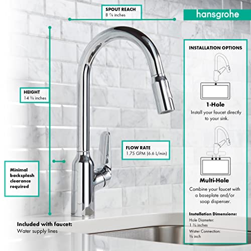 High Arc Kitchen Faucet with Pull Down Sprayer, Brushed Black V733146