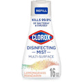 Clorox Disinfecting Mist Refill, Multi-Surface Disinfectant, Household Essentials, Lemongrass Mandarin, 16 Fluid Ounces