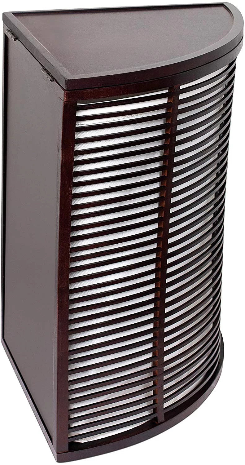 Compact Corner Laundry Hamper with Lid - Black Y850137