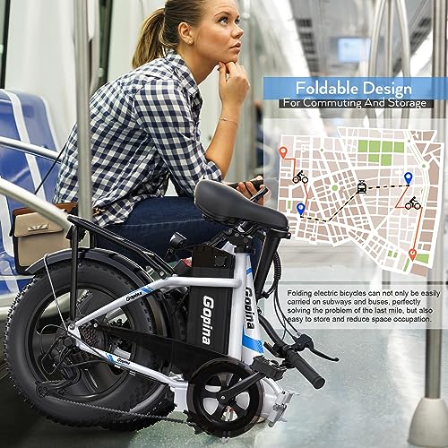 Electric Bike 16" Fat Tire 350W Step Thru 48V Removable Battery U460