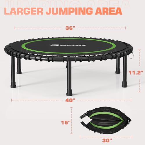 Foldable Mini Trampoline for Adults, 40/48 Inch Indoor Exercise Rebounder N9596
