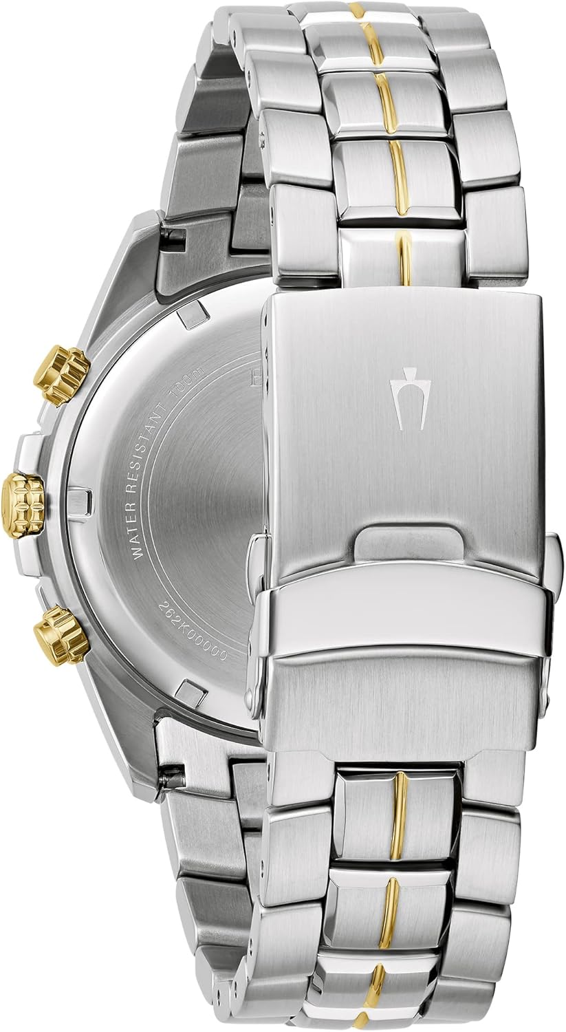 Men's Two-Tone Stainless Steel Chronograph Watch with Blue Dial N24173