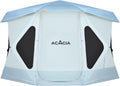ACACIA Space Camping Tent XL, 4-6 Person Large Family Tent with 6'10'' Height, 2 Doors, 8 Windows, Waterproof Pop Up Easy Setup Hub Tent with Rainfly, Footprint for Car Camping, Glamping, Celestite