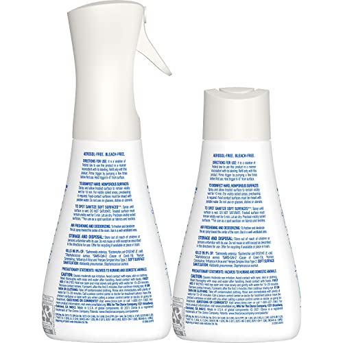 Disinfecting Mist, Lemon and Orange Blossom, 2-Pack Spray Bottle and Refill D492