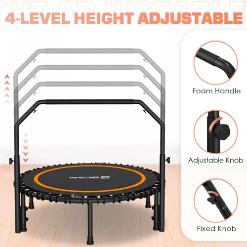 Foldable Mini Trampoline with Adjustable Foam Handle M67736