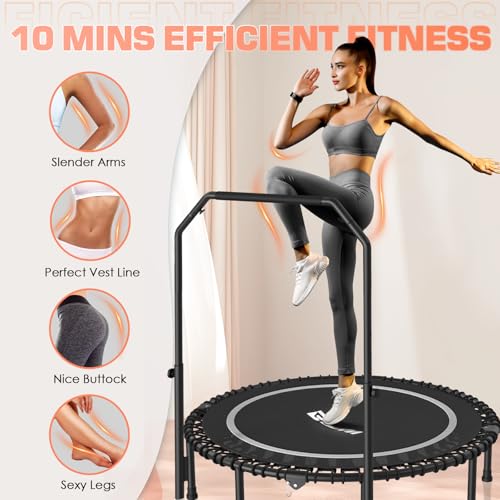 Foldable Mini Trampoline with Adjustable Foam Handle M67736