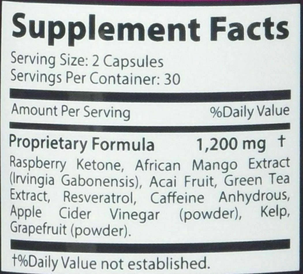 Raspberry Ketone 1200 mg Diet Capsules, 60 Count (4 Pack) A116311