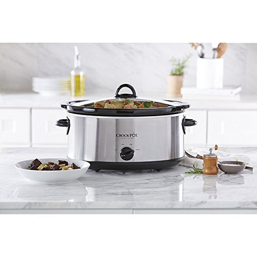 7 Quart Oval Manual Slow Cooker, Stainless Steel Z9217
