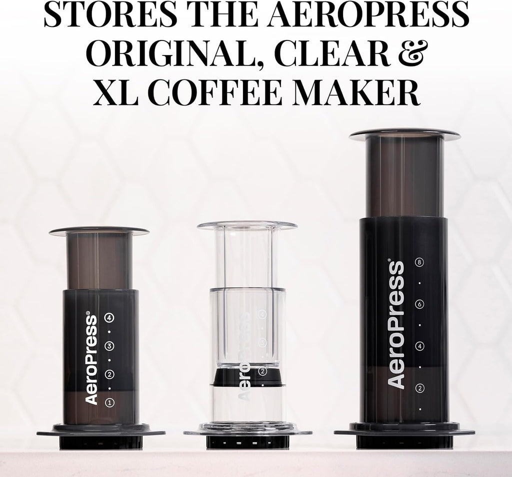 AeroPress Organizer Stand, Compact Storage for Coffee Maker and Accessories, Black Q27507