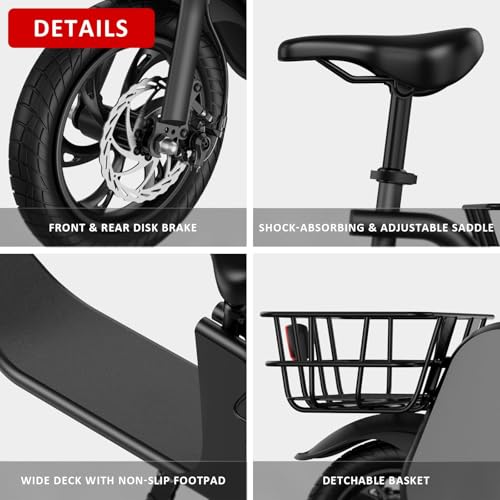 Electric Scooter with Seat, 20 Miles Range, Foldable for Adults L772606