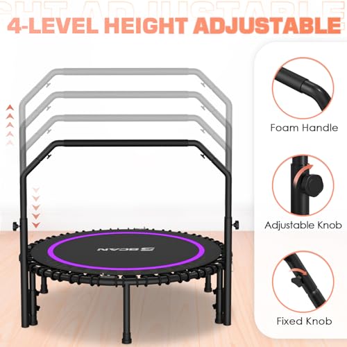Foldable Mini Trampoline with Adjustable Foam Handle M67736