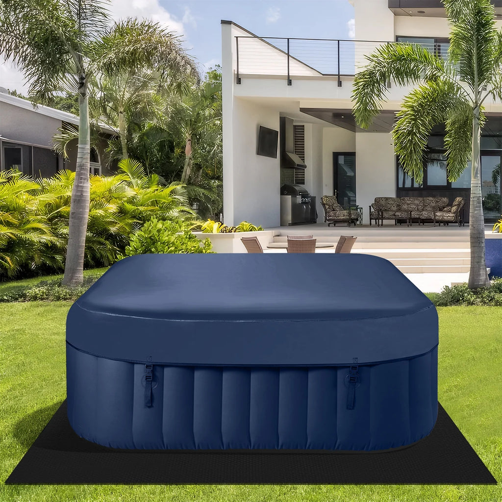 Inflatable Hot Tub for 6 Person, Portable Spa with 130 Jets, Lockable Cover and Storage Bag T3539
