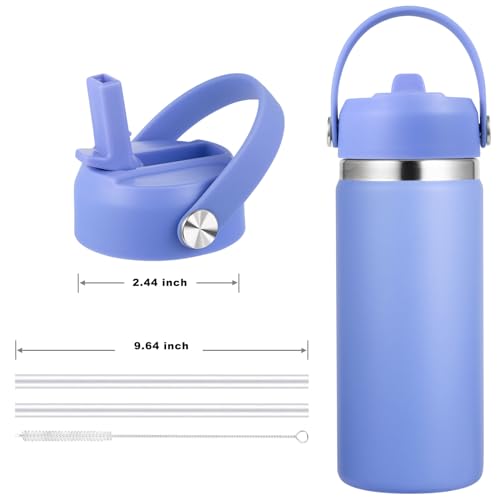 Straw Lid for Wide Mouth Water Bottles, Replacement Cap with Flex Handle, 2 Pack C81207