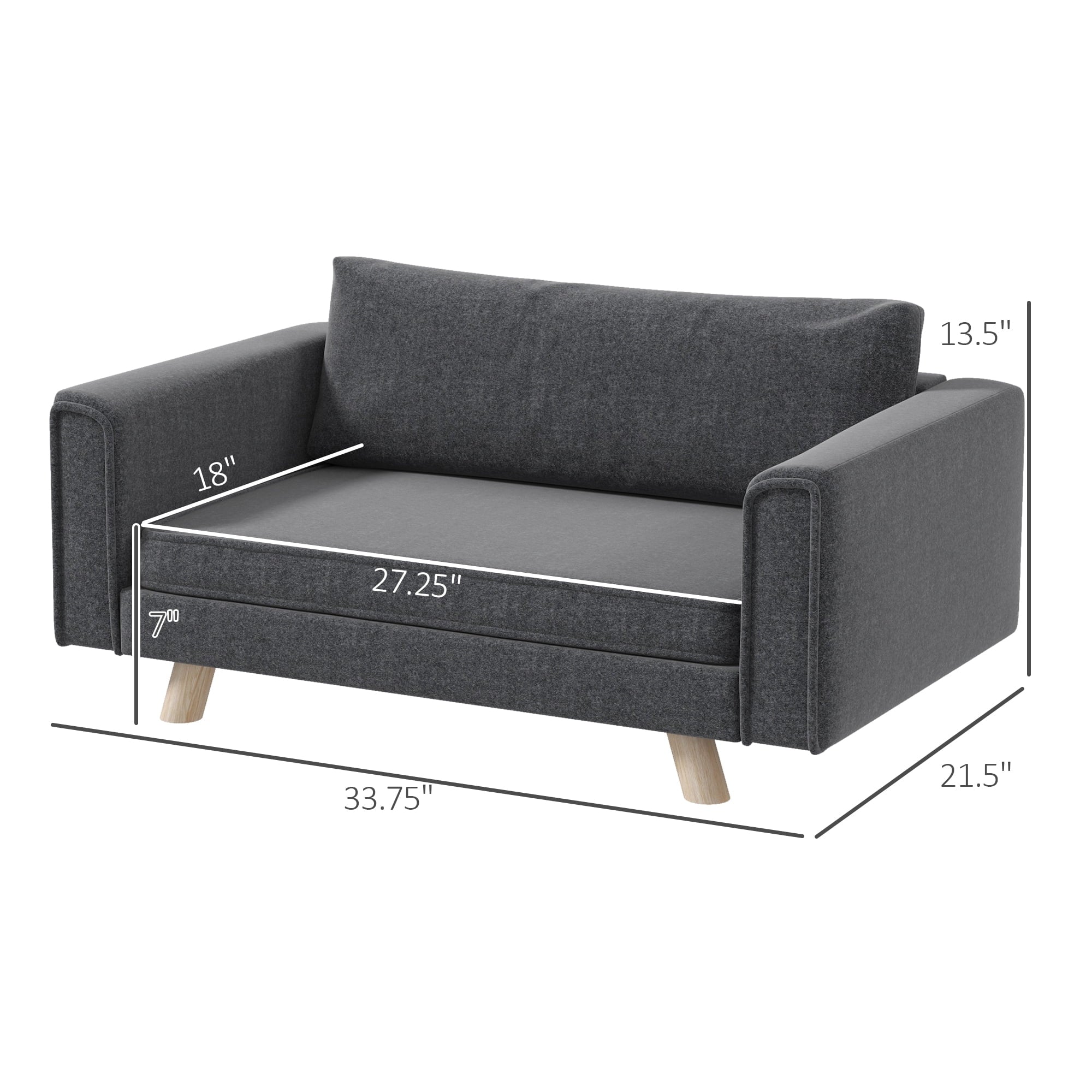 Raised Dog Sofa for Small and Medium Dogs, Gray M25944