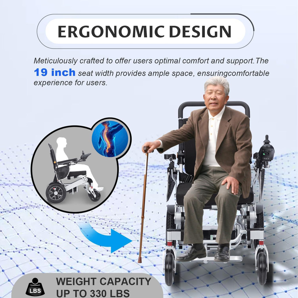 Electric Wheelchair for Adults, Lightweight Folding, 20 Mile Range X947