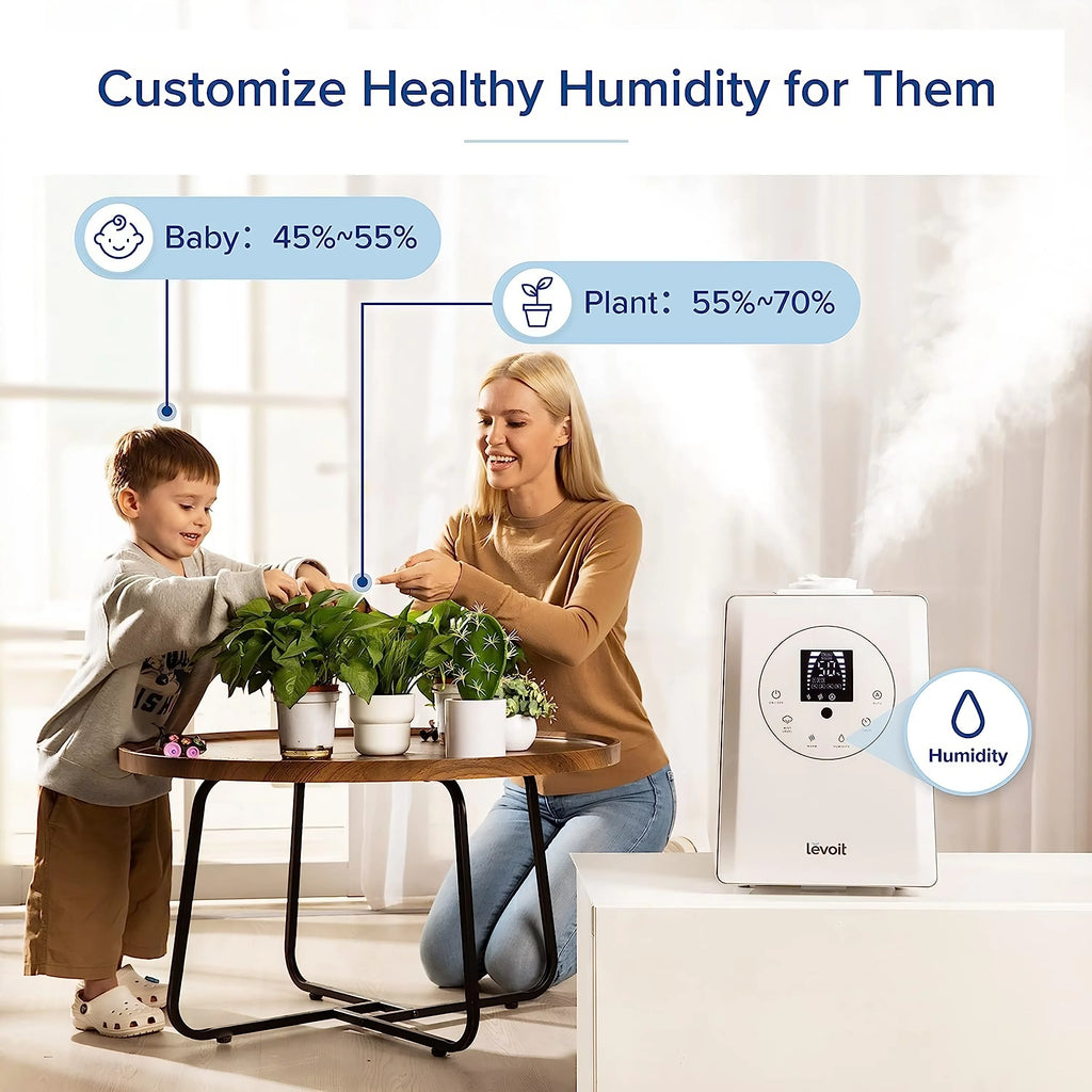 Warm and Cool Mist Humidifier, 6L, 753 sq ft E9452