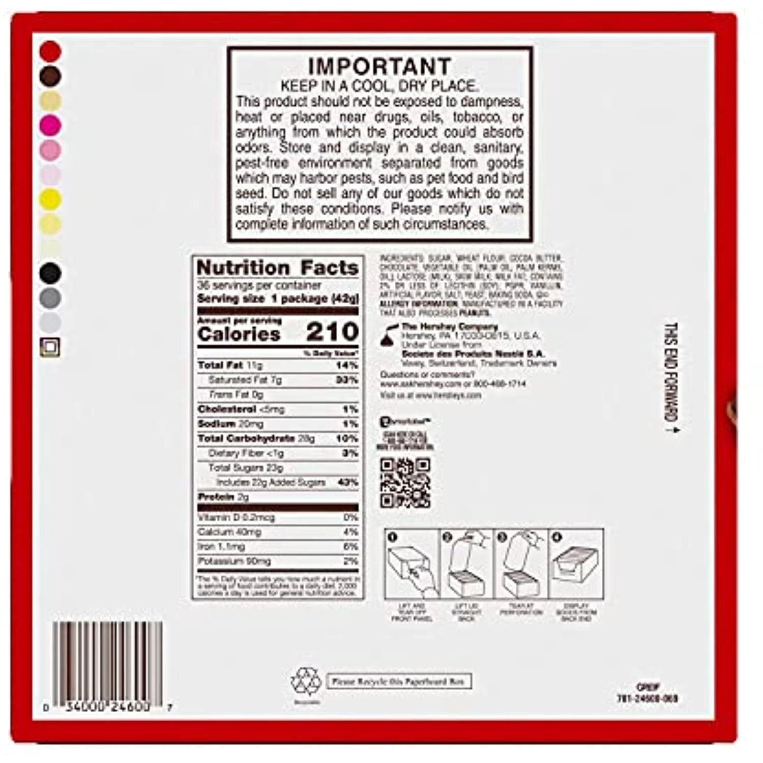Milk Chocolate Wafer Candy Bars, Individually Wrapped, 1.5 Oz (36 Count) X3483