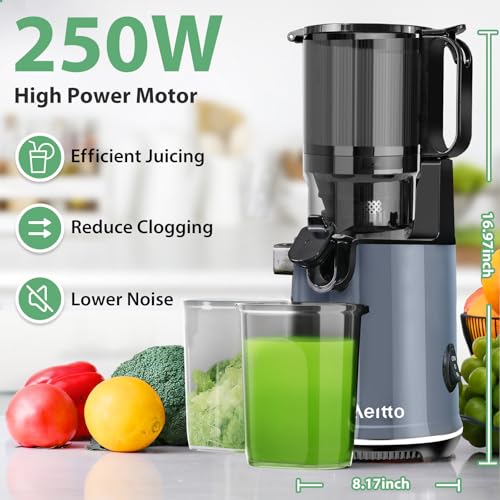 Cold Press Juicer with Extra Large Feed Chute for Whole Fruits and Vegetables E678135