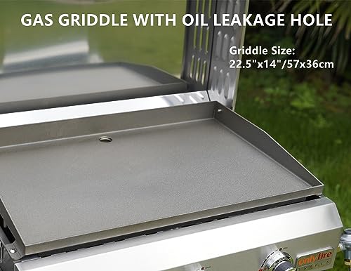 Portable Propane Gas Griddle 3-Burner with Foldable Cart and Side Table P920723
