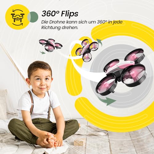 Mini Drone for Kids and Beginners with Auto Hovering, 3D Flips, Red J449