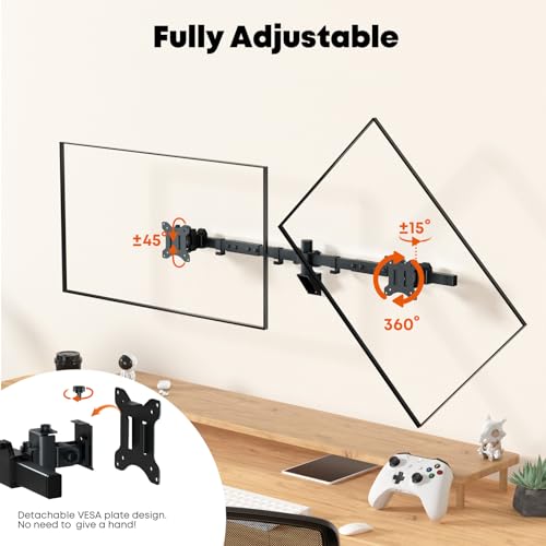 Dual Monitor Wall Mount for 24-38 Inch Screens, VESA 75x75/100x100mm, Black L240