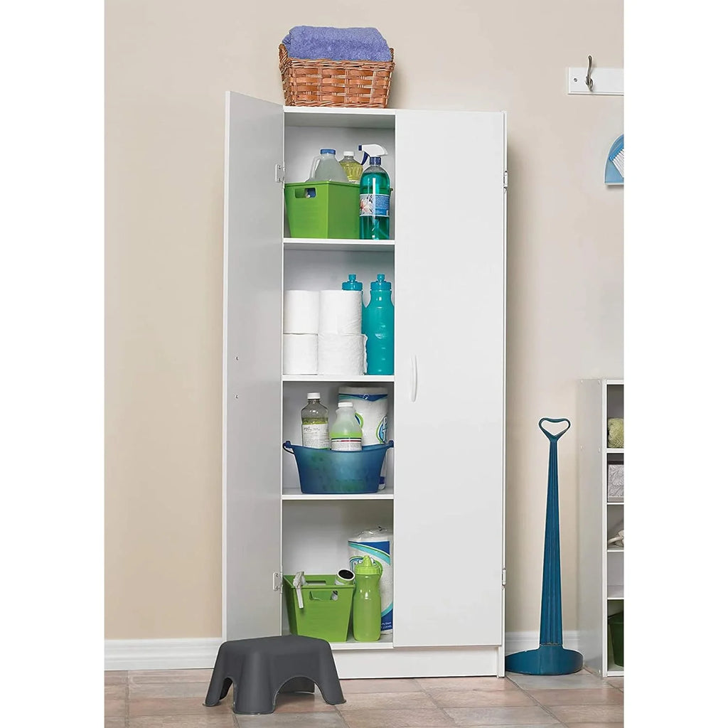 Pantry Cabinet with 2 Doors and Adjustable Shelves, White X5772