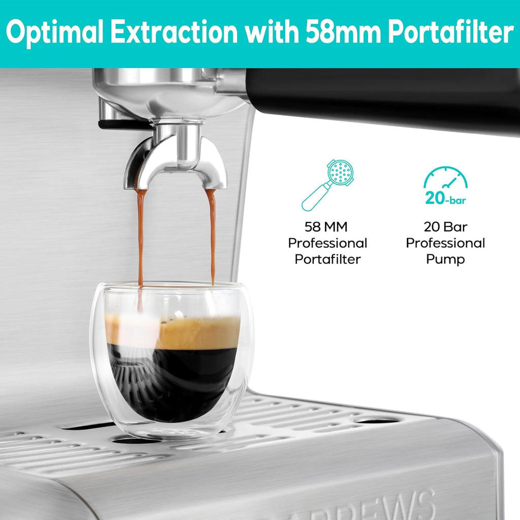 Espresso Machine with LCD Display, Milk Frother Steam Wand M22602