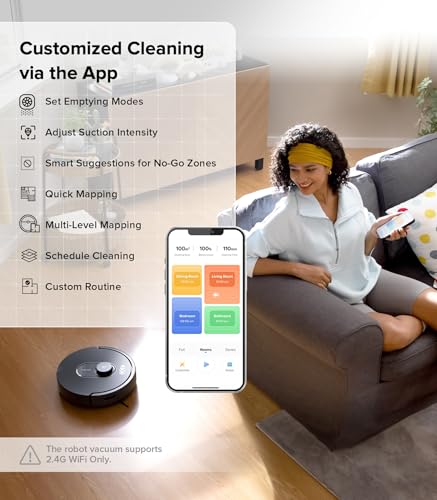 Robot Vacuum with Self-Empty Dock, 5500 Pa Suction, LiDAR Navigation E428049