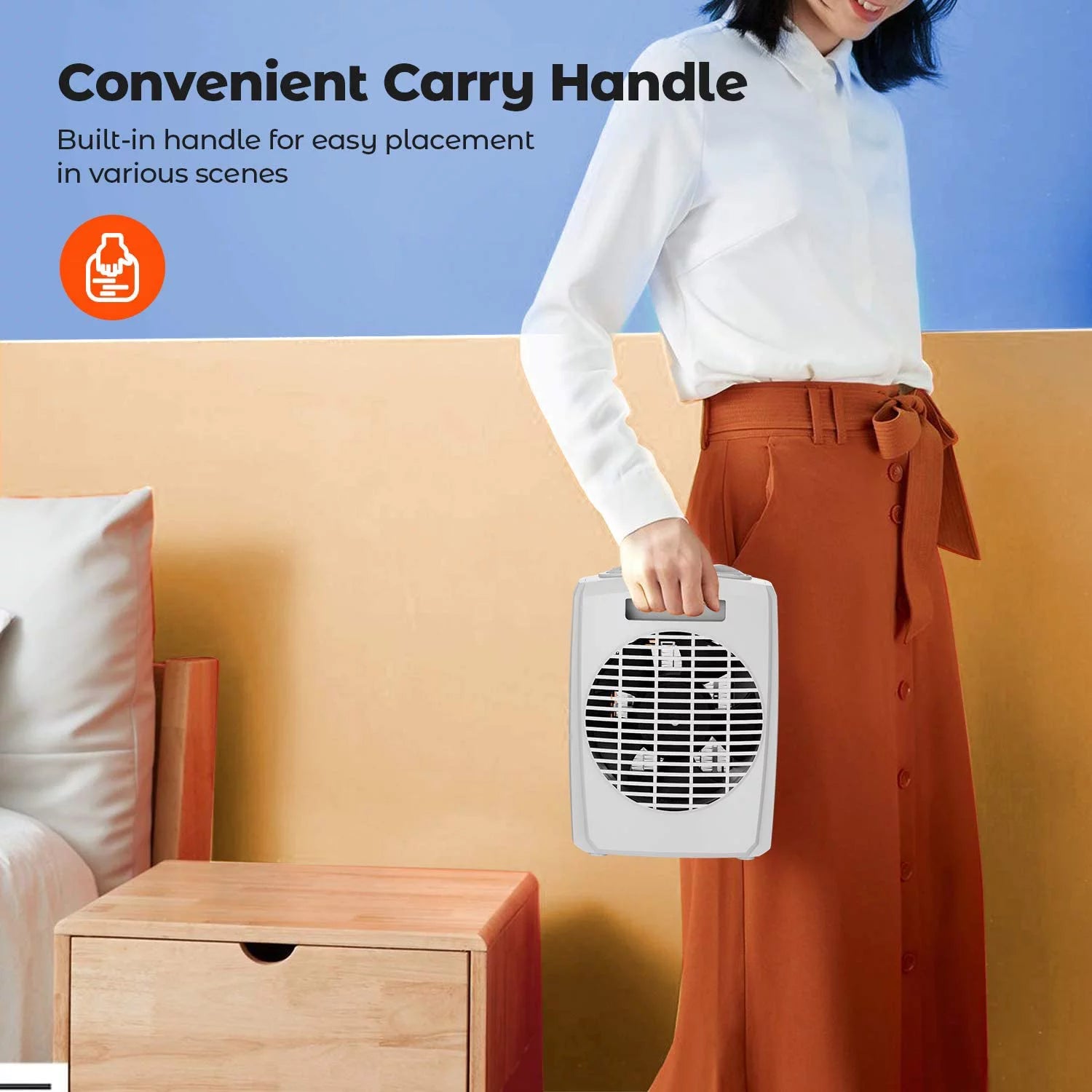 Ceramic Space Heater with Thermostat for Home and Office R268265
