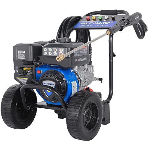 Gas Pressure Washer, 2.5 GPM 3500 PSI Axial Pump Gas Power Washer Heavy Duty, 4-Cycle 224cc Engine, Include Spray Gun and Wand, 5 QC Nozzle Tips, 3/5"×25' Hose