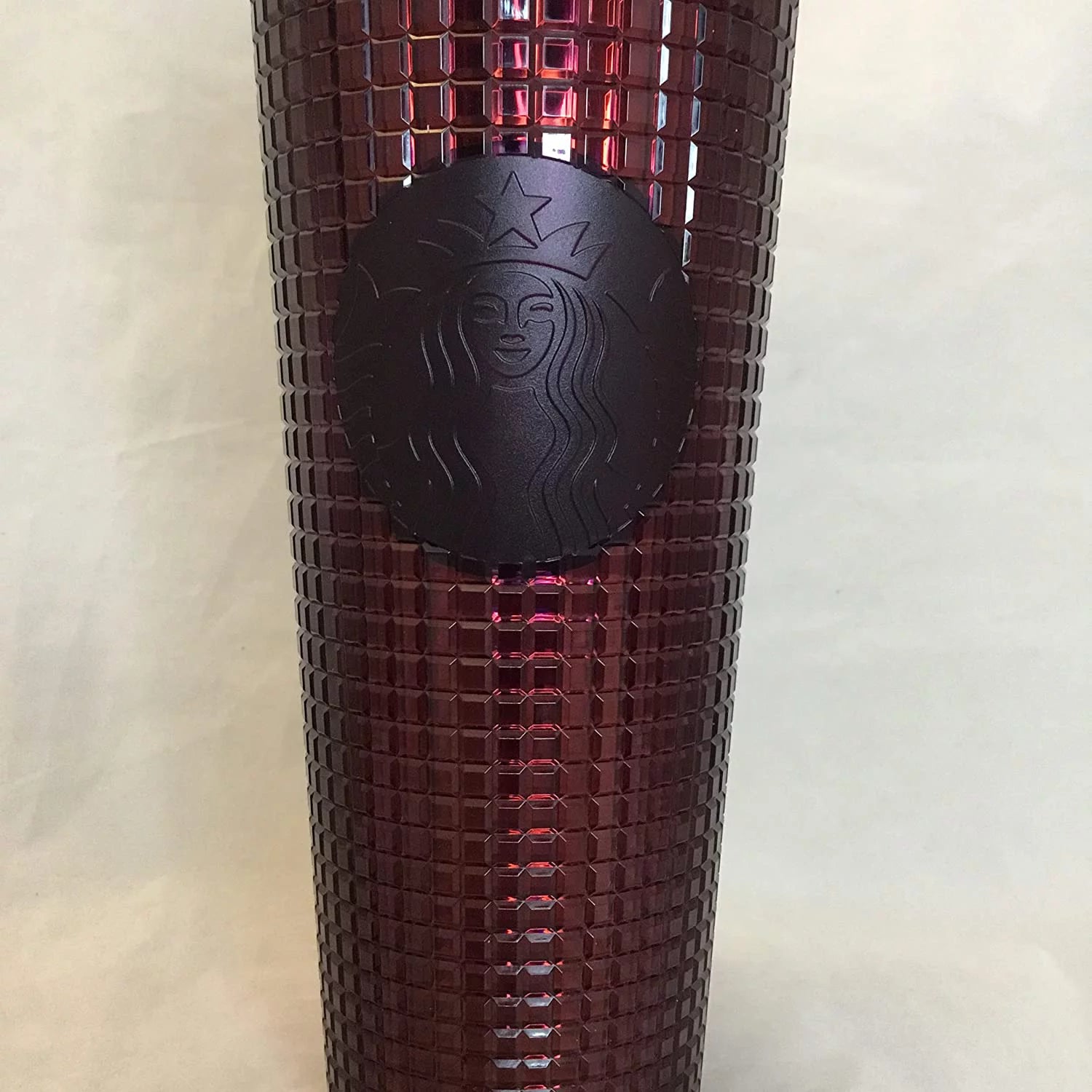 Berry Plum Grid Disco Cold Cup Tumbler R513