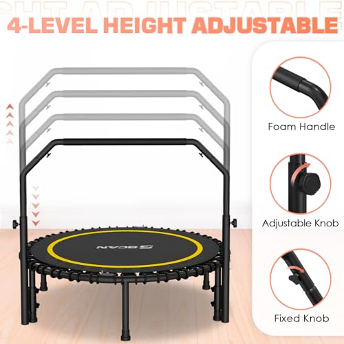 Foldable Mini Trampoline with Adjustable Foam Handle M67736