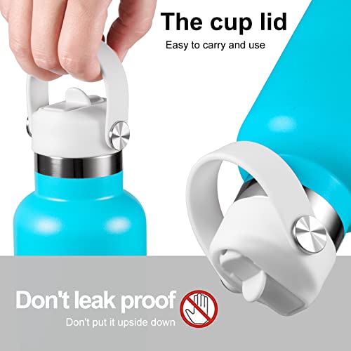 Straw Lid Compatible with Standard Mouth Water Bottle, Replacement Top with Flexible Handle D60172