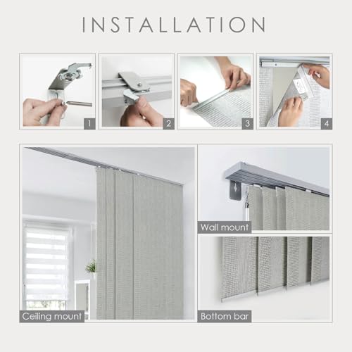 Adjustable Sliding Track Vertical Blinds for Windows, Room Dividers S278