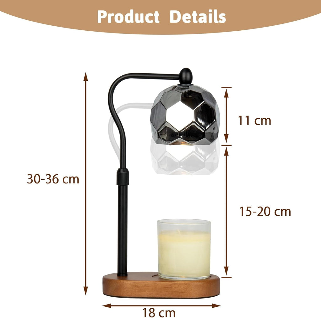 Candle Warmer Lamp with Timer, Adjustable Dimmer and Height, Wooden Base C5110