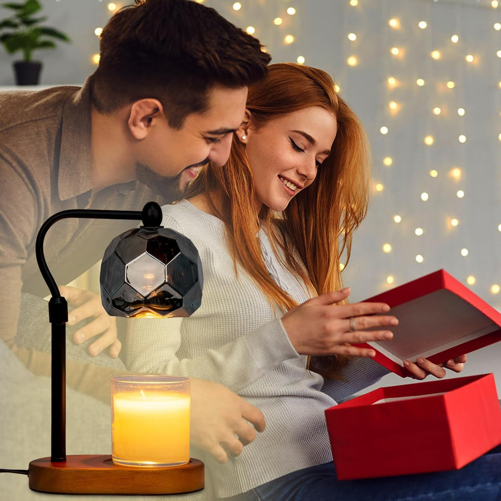 Candle Warmer Lamp with Timer, Adjustable Dimmer and Height, Wooden Base C5110