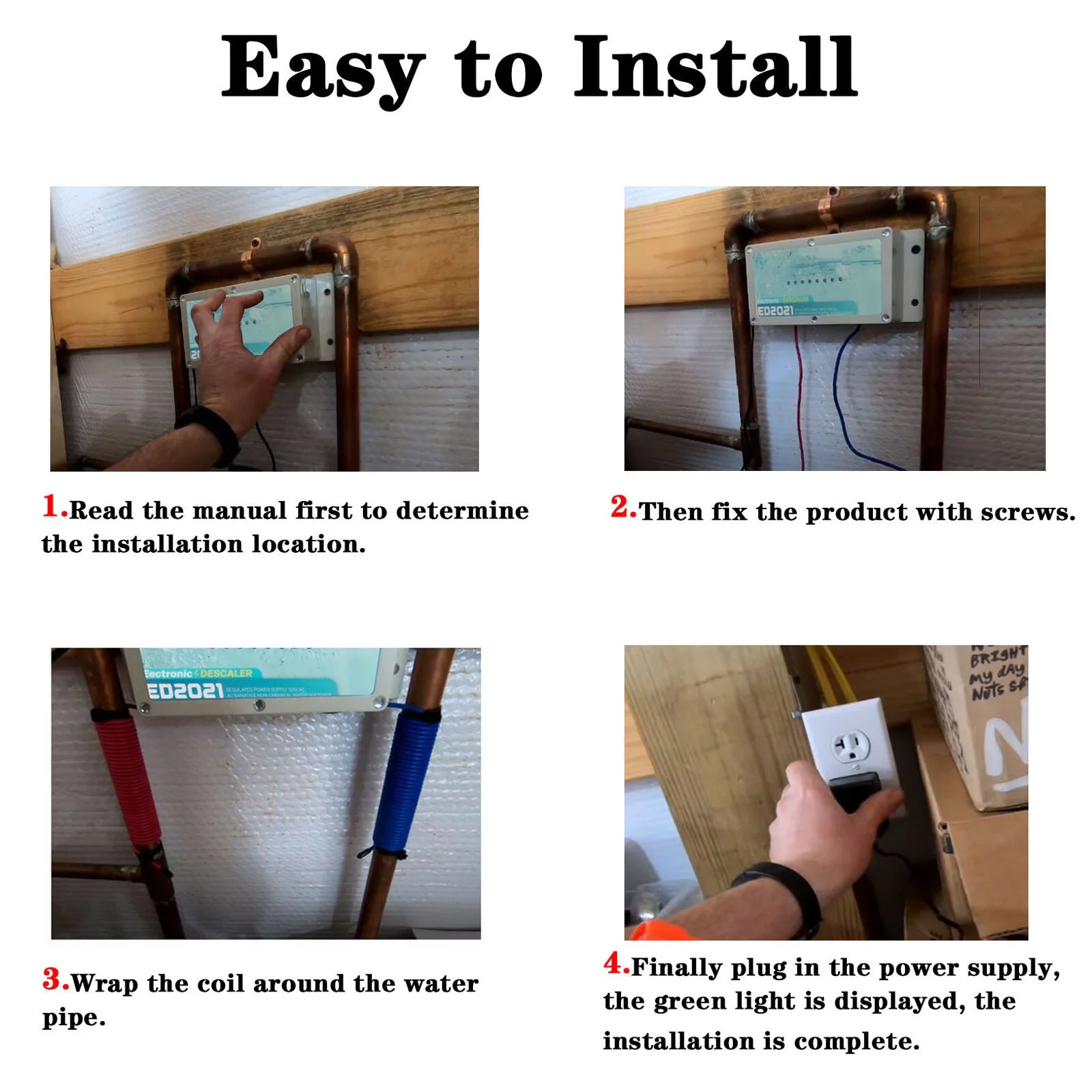 Electronic Water Descaler System for Whole House, Salt Free, Reduces Limescale M810