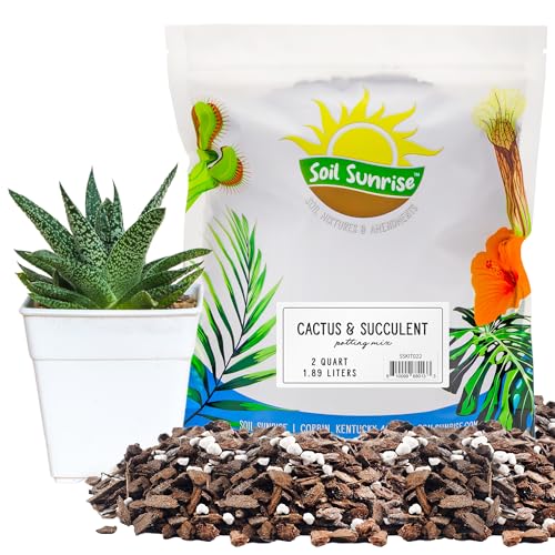Cactus and Succulent Potting Mix (8 Quarts), Special Blend-Fast Draining and Desert-Style Gritty